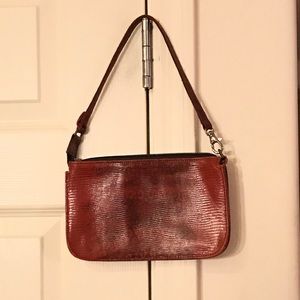 Donald J. Pilner Red “croc” pattern handbag